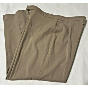 Pantology Womens Pants 12P Petite Khaki Dress Straight Leg Flat Front Zip